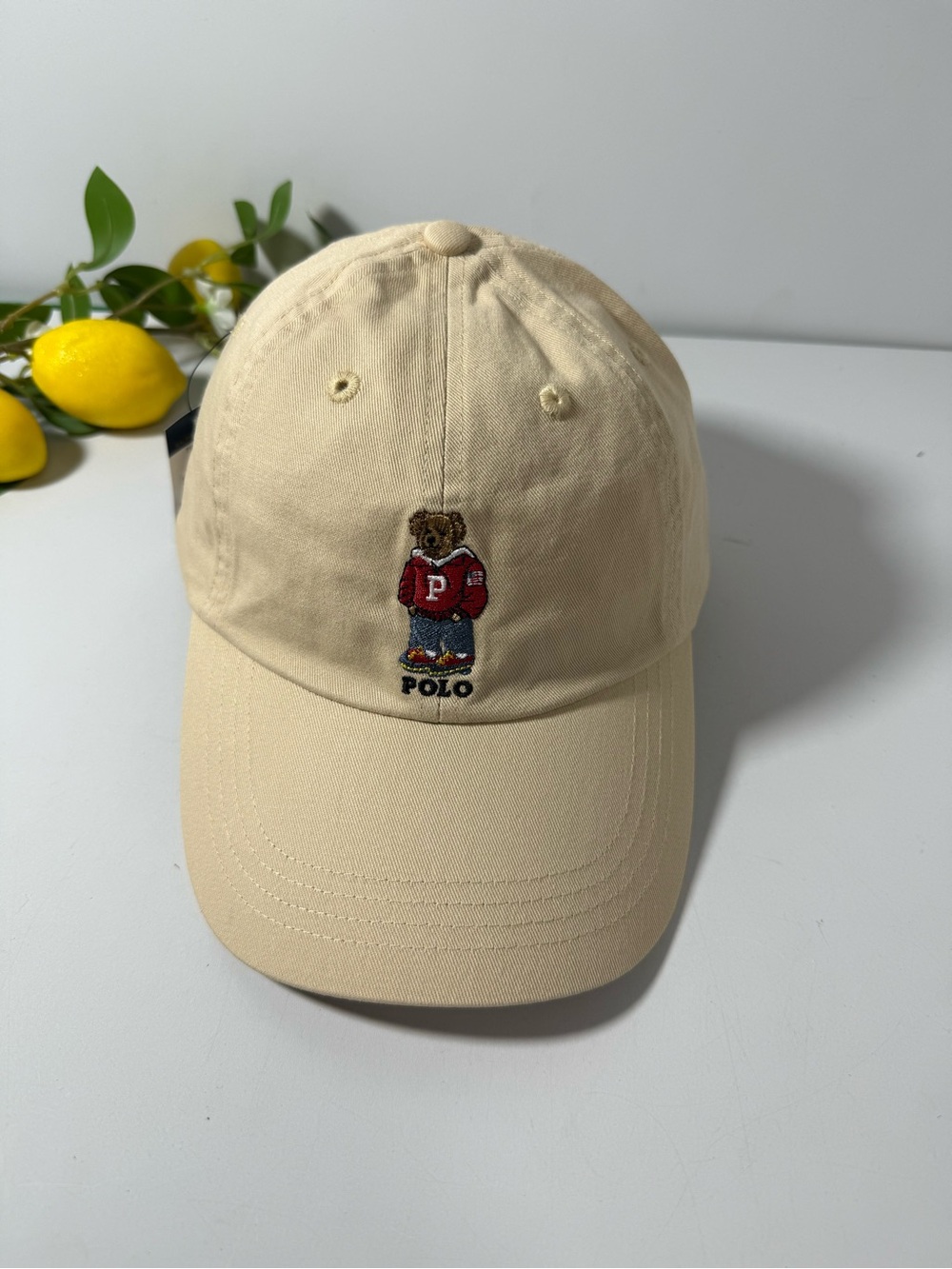 Polo by Ralph Lauren Beige Bear Logo Baseball Cap